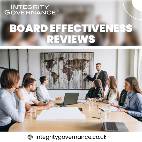 Board Effective Reviews allow directors to review and reaffirm the proper board and management duties, as well as ensure that any underlying problems are quickly identified and resolved. In other words, they provide the chance to find and remove barriers to higher performance and to emphasize best practices. Reach us for board effectiveness reviews at https://integritygovernance.co.uk/services/board-effectiveness-reviews/