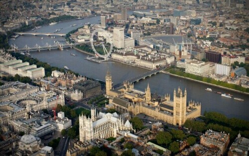Westminster London England UK aerial photograph