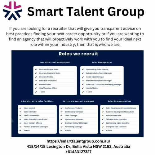 Find high paying experienced and entry level marketing and sales jobs available in Sydney, Melbourne, Canberra, and throughout Queensland, Australia
https://smarttalentgroup.com.au/job-opportunities/